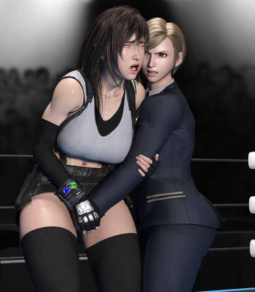 3d catfight competitive_intercourse competitive_sex elena_(final_fantasy) final_fantasy final_fantasy_vii gcb ryona sexfight tagme tifa_lockhart wrestling wrestling_ring yuri