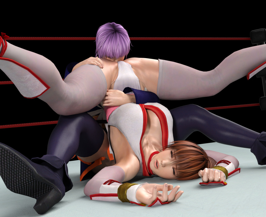 3d ayane_(doa) catfight competitive_intercourse competitive_sex dead_or_alive gcb incest kasumi_(doa) ryona sexfight siblings sisters tagme yuri