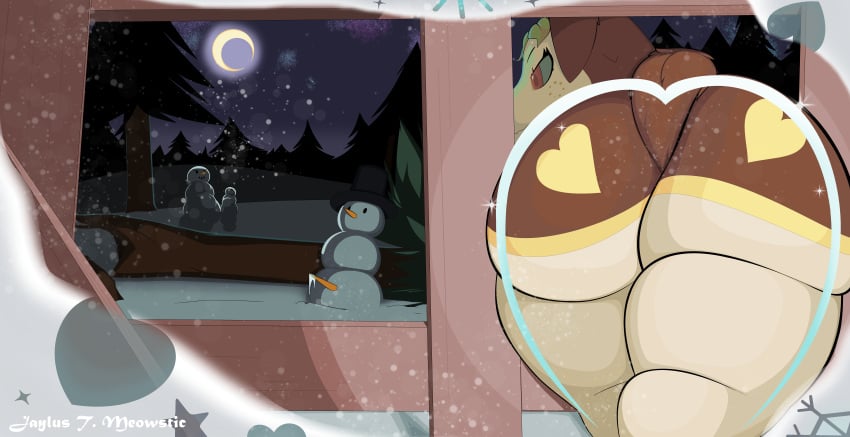 absurd_res ambiguous_gender deerling female fence feral generation_5_pokemon hi_res jaylus_t_meowstic nintendo pokemon pokemon_(species) snow snowing snowman solo stuck stuck_in_fence tagme wallpaper winter_deerling