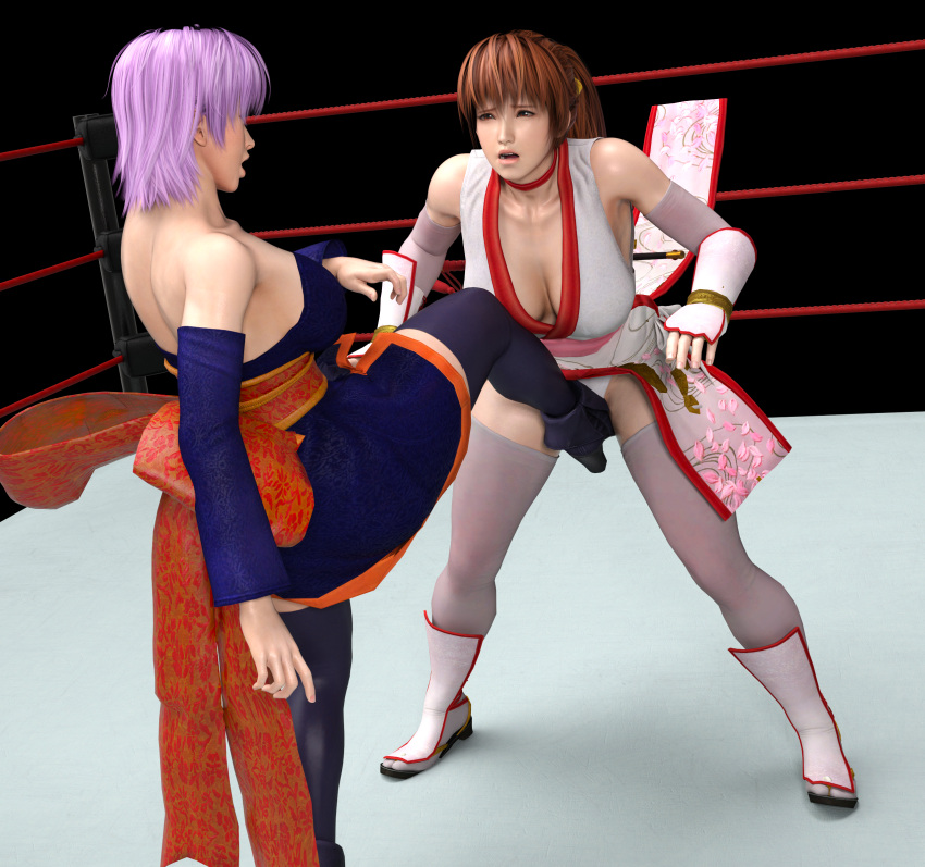 3d ayane_(doa) catfight competitive_intercourse competitive_sex dead_or_alive gcb incest kasumi_(doa) ryona sexfight sibling_incest siblings sisters tagme yuri