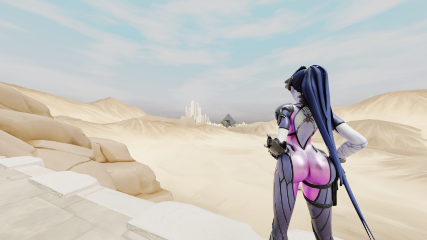 1girls 3d ass back_view female overwatch view wide_hips widowmaker