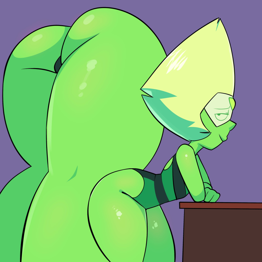 1girls ass ass_focus ass_shot big_ass clothing dat_ass female female_only green_body green_skin hair hips huge_ass large_ass peridot_(steven_universe) shortstack smile solo solo_female steven_universe sweetdandy thick_thighs thighs