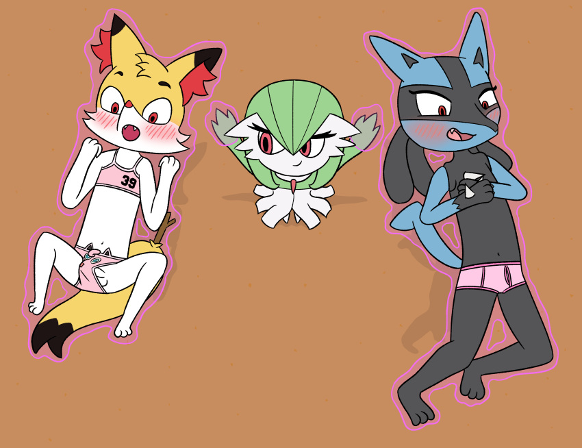 13:10 2023 absurd_res alternate_costume assisted_exposure balls bare_shoulders biped black_body blue_body blush bra braixen briefs clothed clothing clothing_swap colored_edge_bra colored_edge_panties colored_seam_underwear covering covering_chest covering_self crossdressing crystal_(pazymomo) digital_drawing_(artwork) digital_media_(artwork) dipstick_ears dipstick_tail embarrassed erection erection_under_clothing exposed_underwear face_panties face_underwear fangs female flame_(pazymomo) forced forced_exposure full-length_portrait fur furry gardevoir generation_3_pokemon generation_4_pokemon generation_6_pokemon genitals green_body group head_markings hi_res humiliation levitating levitation looking_at_another looking_down lucario magic magic_aura magic_user male markings multicolored_ears navel nintendo open_mouth outside panties partially_clothed paws pazymomo penis penis_base penis_in_panties pink_bra pink_briefs pink_clothing pink_panties pink_underwear pokemon pokemon_(species) portrait raised_arms red_eyes restrained restrained_by_magic smile smirk spikes spikes_(anatomy) standing stick stick_in_tail tail tail_markings teeth tenting text text_on_bra text_on_clothing text_on_underwear training_bra trio underwear underwear_only underwear_swap vernale_(pazymomo) viewed_from_above white_body white_fur yellow_body yellow_fur