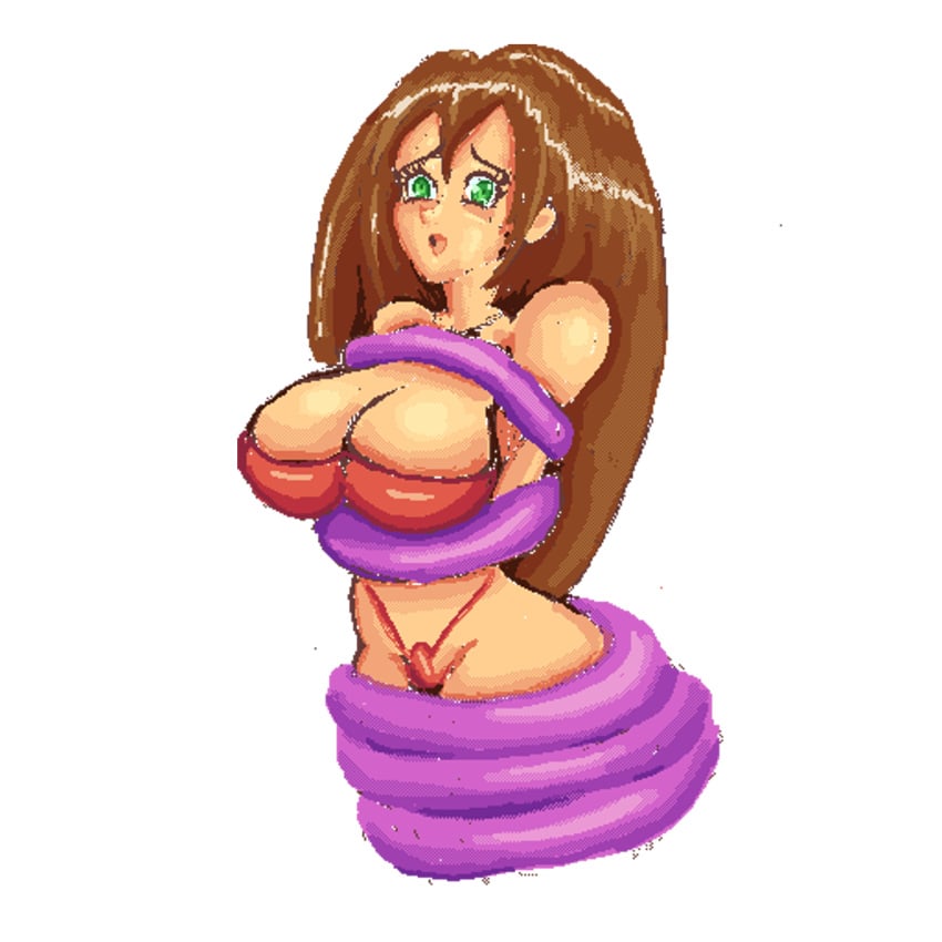 big_breasts bikini bondage coiled_up iris_(mega_man) octopus tentacle