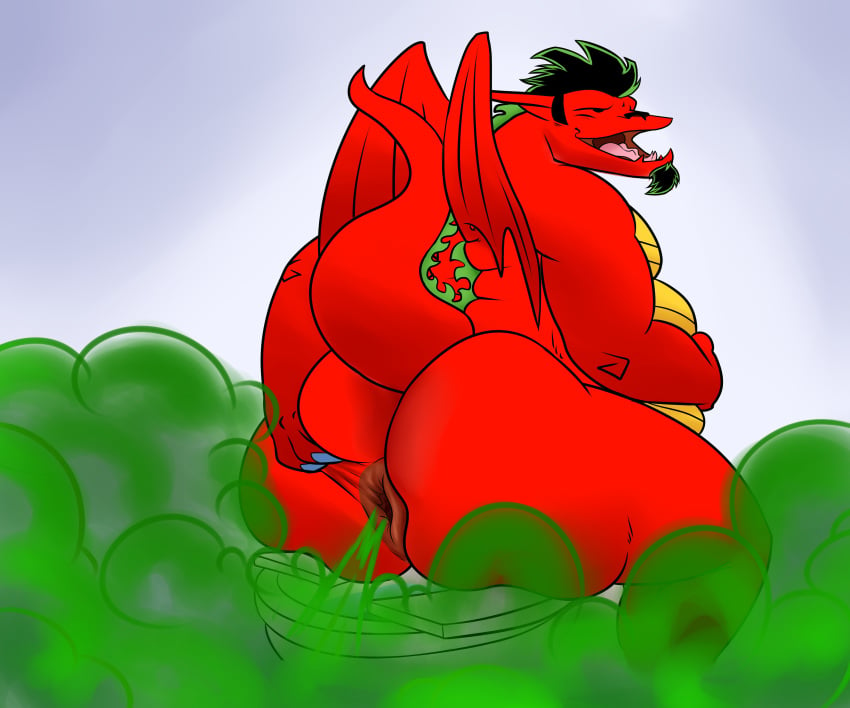 6:5 absurd_res american_dragon:_jake_long anthro anus anus_outline ass beard belly belly_grab belly_overhang belly_rolls big_belly big_butt black_beard black_hair bloated buns butt_grab butt_squish chubby_anthro chubby_belly chubby_male crashwolf disney dragon facial_hair fart fart_cloud fart_fetish farting_on_chair gassed_out gassing gassy green_body green_scales hair hand_on_butt hi_res huge_butt huge_fart huge_hips huge_thighs jake_long looking_pleasured looking_up male open_mouth overweight overweight_male pinup poot pose presenting presenting_hindquarters pucker pucker_ass puffy_anus red_body relieved scales scalie sitting sitting_on_toilet solo spread_anus spreading squish thick_thighs toilet wide_hips yellow_body