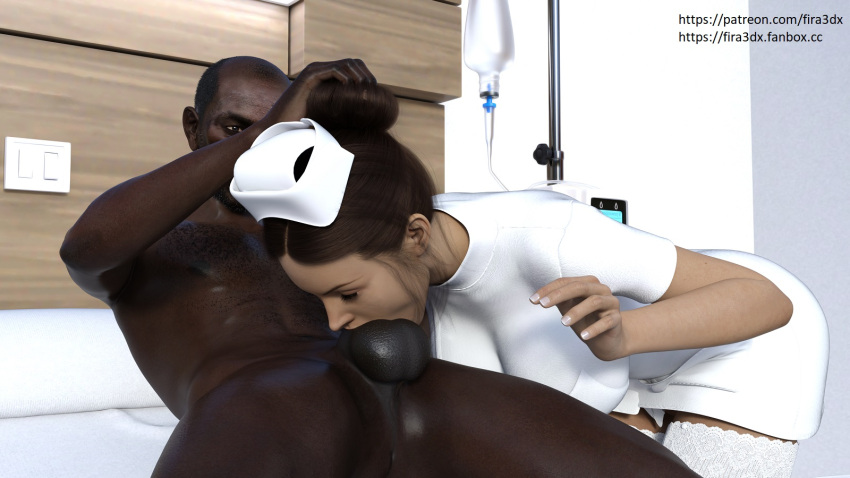 3d blowjob dark-skinned_male dark_skin deepthroat fira3dx forced gag gagged hospital huge_cock interracial light-skinned_female light_skin nurse oral patient