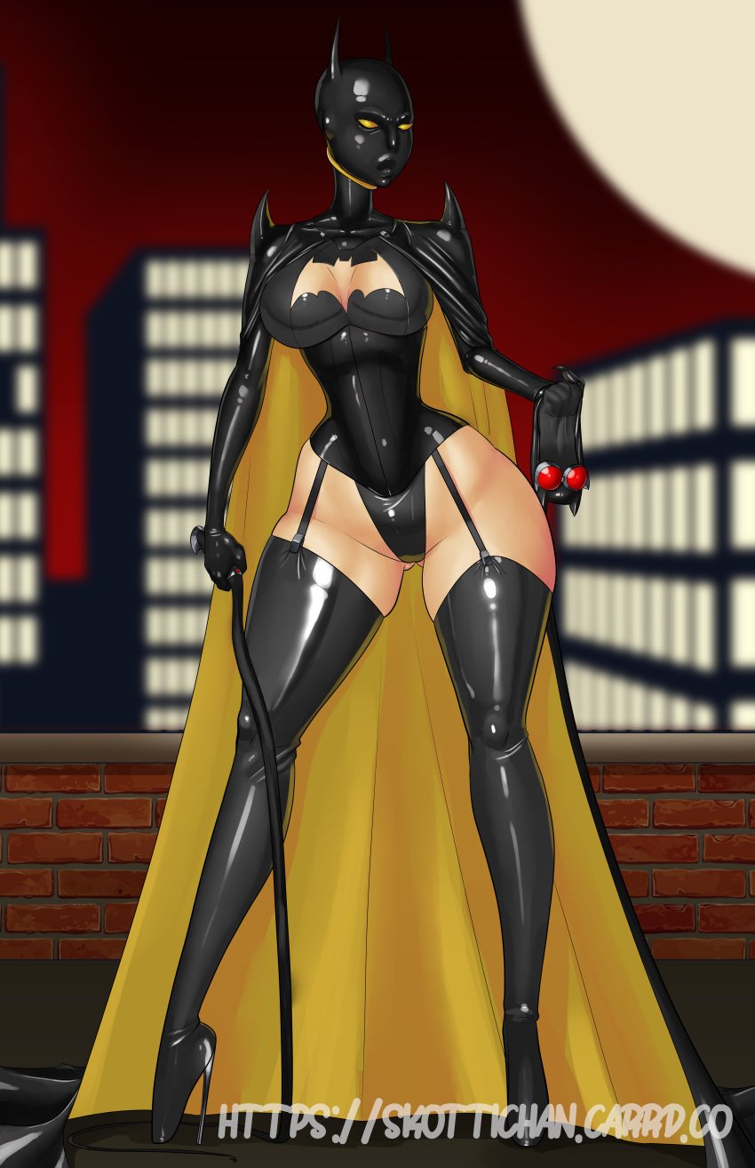 ass_visible_through_thighs batgirl batgirl_(cassandra_cain) breasts cassandra_cain cleavage dc female femdom huge_ass latex lexikimble skottichan thick_thighs wide_hips