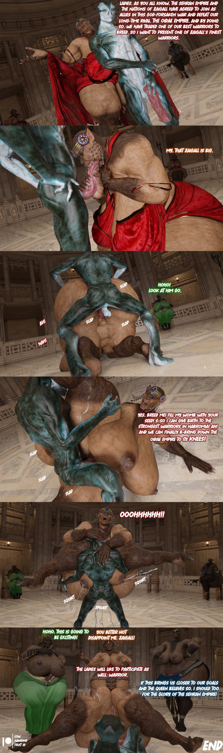 3d 3d_(artwork) alien alien_penis areolae ass blowjob blue_skin breasts chair chubby chubby_female climax comic comic_page cum cum_in_pussy cum_inside cum_leaking daz3d daz_studio dialogue dress feet female granny hand_on_butt hyper_breasts impregnation impregnation_request jewelry large_ass large_breasts large_penis lifting_person lowhangingfruit3d_(artist) male male/female mature_female milk milk_squirt nipple_piercing nipples older_female overweight overweight_female penis sagging_breasts sex sex_from_behind sitting thick thick_ass thick_thighs thighs toe_claws toes topless weapon