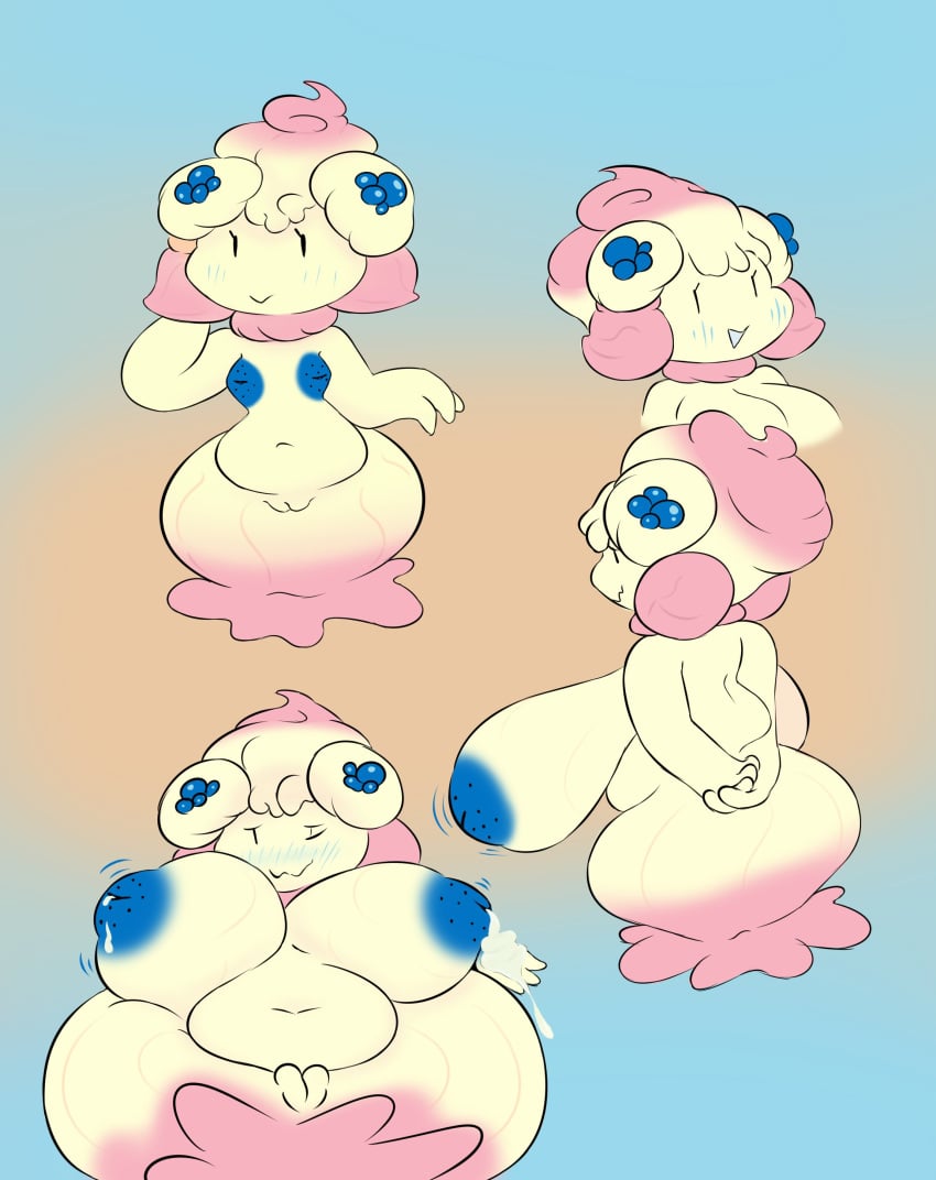 alcremie anthro big_breasts breasts female lactating lactation large_breasts plantedpot pokémon_(species) pokemon sagging_breasts