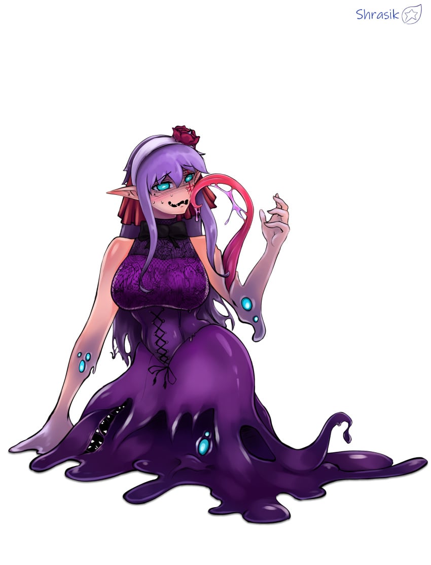 corruption female fully_clothed goo_transformation mid-transformation monster_girl monster_girl_encyclopedia pre-transformation shoggoth shrasik