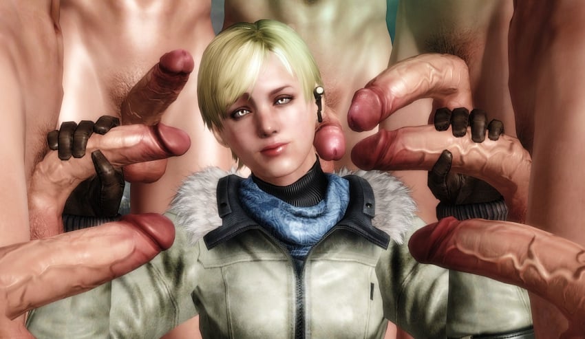 3d blonde_hair bukkake handjob resident_evil resident_evil_6 sherry_birkin smirking_at_viewer