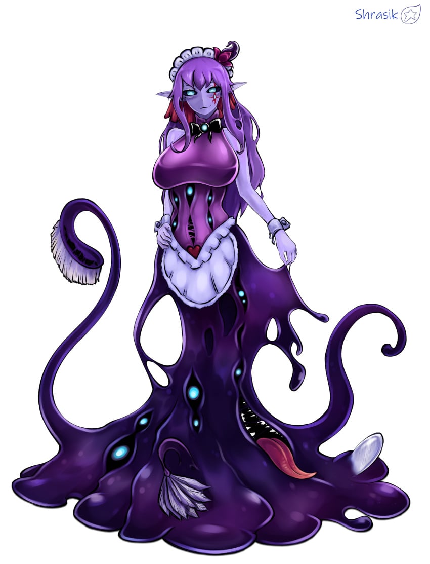 corruption eye_color_change female fully_clothed goo_transformation monster_girl_encyclopedia post_transformation pre-transformation shoggoth shoggoth_(monster_girl_encyclopedia) shrasik skin_color_change