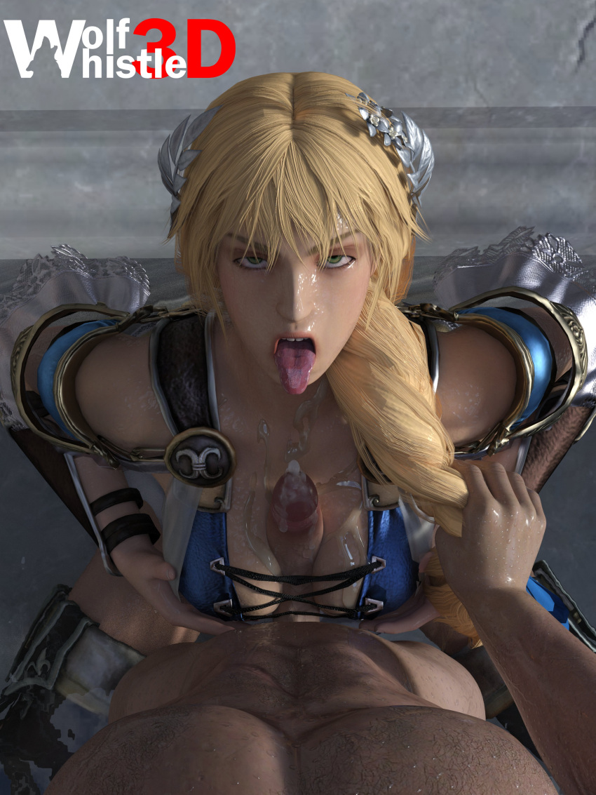 3d_(artwork) cum cum_on_body cum_on_breasts cum_on_penis generic_male hair_pull hair_ribbon light-skinned_female looking_at_viewer milf mouth_open paizuri paizuri_under_clothes sophitia_alexandra soul_calibur soul_calibur_vi straight titfuck_under_clothes titjob tongue_out wolfwhistle3d