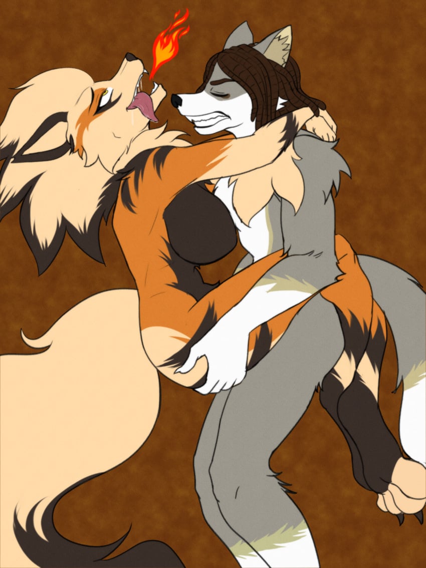 2022 ahe_gao amber_(psychojackal) ambiguous_penetration anthro anthro_on_anthro anthro_penetrated anthro_penetrating anthro_penetrating_anthro arcanine arm_tuft ass big_breasts bodily_fluids breasts breath_powers brown_background brown_hair butt_grab canid canine canis cheek_tuft claws clenched_teeth digitigrade dreadlocks drooling duo elbow_tuft elemental_manipulation embrace eye_roll facial_tuft female female_penetrated fire fire_breathing fire_manipulation fluffy fluffy_tail generation_1_pokemon hair hand_on_butt hi_res leg_wrap looking_pleasured male male/female male_penetrating male_penetrating_female mammal moziah_wolf nintendo nude penetration pokemon pokemon_(species) saliva sex side_boob side_view simple_background skarlet_jewel skarlet_jewel_cv05 stand_and_carry_position standing standing_sex tail teeth textured_background tongue tongue_out tuft wolf yellow_eyes