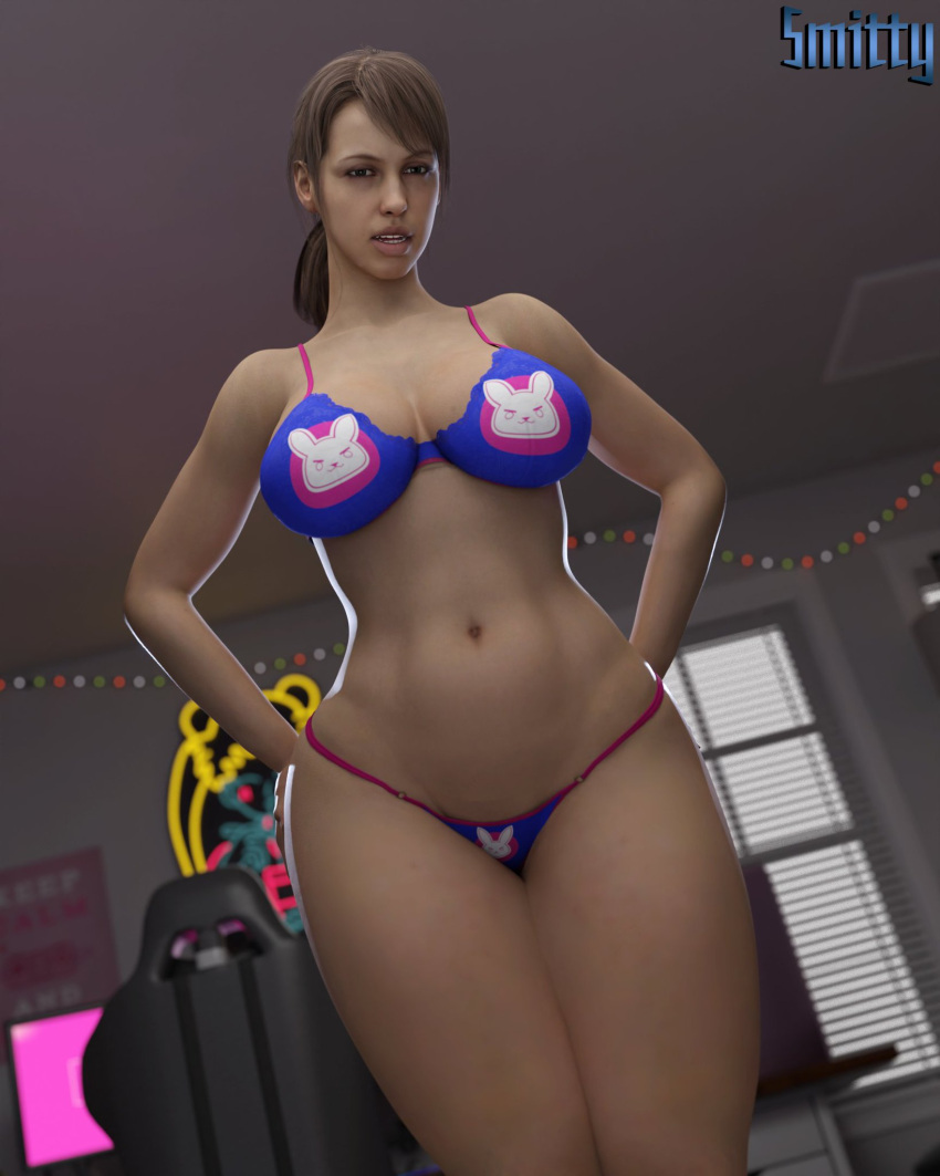 1girls 3d artist_name athletic athletic_female big_breasts breasts busty cleavage curvaceous curvy curvy_figure d.va_(cosplay) eyebrows eyelashes eyes female female_focus female_only fit fit_female hair hips hourglass_figure huge_breasts human kojima_productions konami large_breasts legs light-skinned_female light_skin lips mature mature_female metal_gear metal_gear_solid metal_gear_solid_v quiet_(metal_gear) smitty34 thick thick_legs thick_thighs thighs top_heavy upper_body voluptuous waist watermark wide_hips