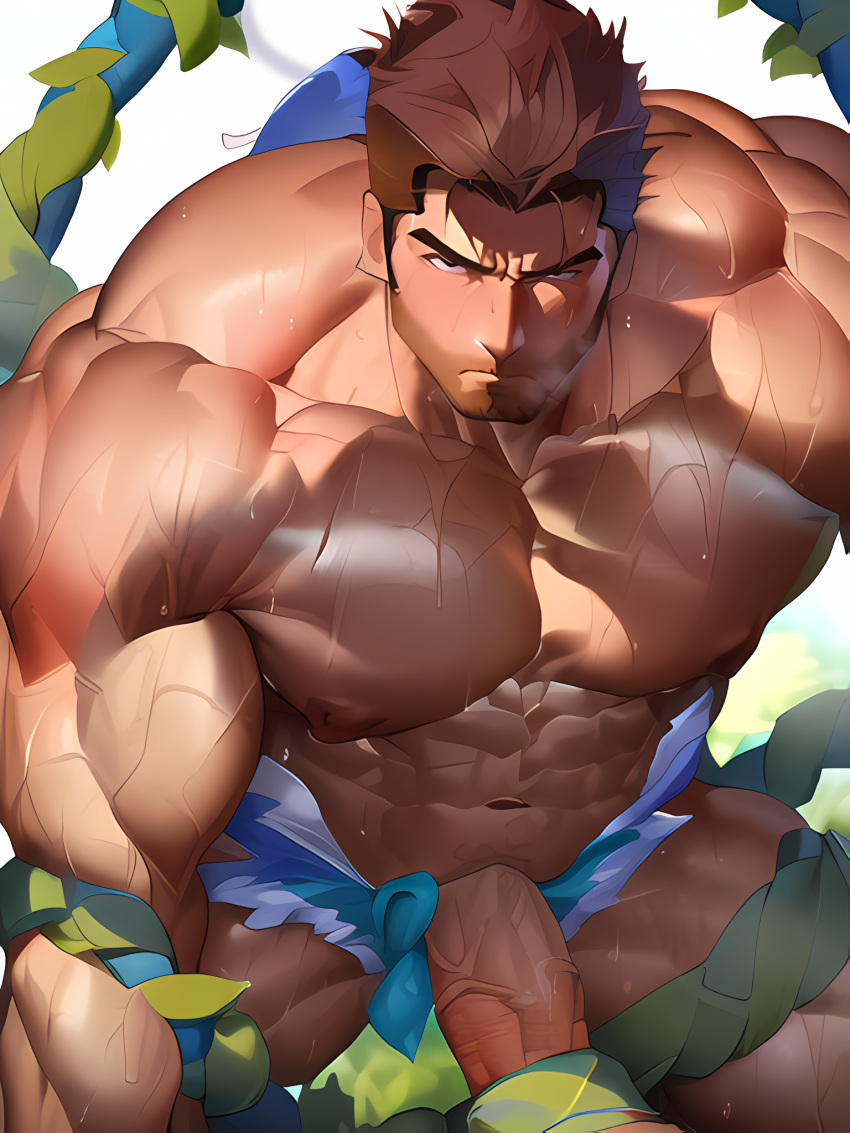 1boy abs ai_generated bara bare_pectorals beard blush body_hair brown_hair bulge completely_nude erection facial_hair feet_out_of_frame forked_eyebrows goatee group_sex hairy handsfree_ejaculation happy_sex large_pectorals long_sideburns male_focus male_underwear mature_male muscular muscular_male navel navel_hair nipple_tweak nipples nude overflow oversized_object partially_undressed pectoral_cleavage pectoral_press pectorals penis revealing_clothes short_hair sideburns skin_tight solo stable_diffusion stomach streaked_hair stubble tentacle_sex tentacles_on_male thick_thighs thigh_cutout thighs tied_hair tight tight_pants topless_male uncensored underwear upper_body veins veiny_penis wet yaoi