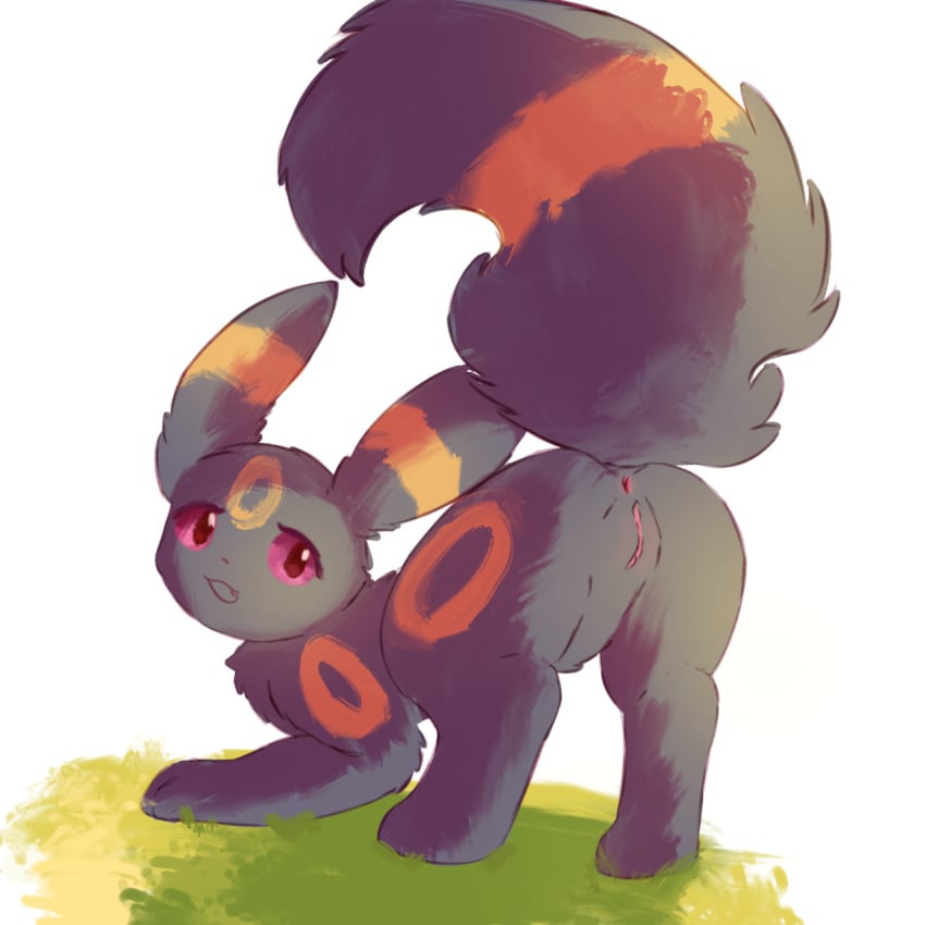 anus ass eeveelution female feral genitals hi_res mrcat11 nintendo pokémon_(species) pokemon pokemon_(species) pussy raised_tail rear_view solo tail umbreon