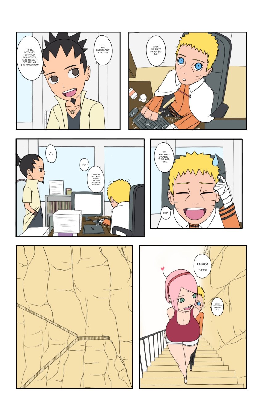 1girls 3boys before_sex biggies00 boruto:_naruto_next_generations cheating cheating_husband cheating_wife chibi clone comic dialogue duo duo_focus english_text female holding_hands huge_breasts imminent_sex indoors male mature mature_female milf monument multiple_boys nara_shikamaru naruto naruto_(series) nervous netorare ntr outdoors sakura_haruno shadow_clone speech_bubble stairs story sweat talking talking_to_another uzumaki_naruto voluptuous walking