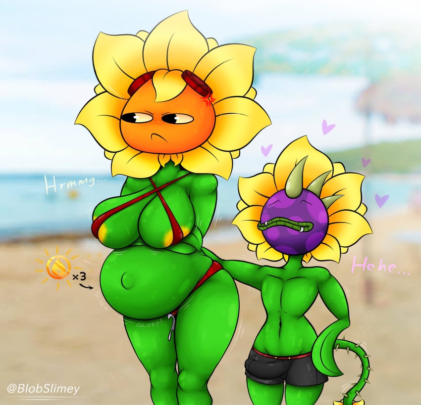 after_sex angry angry_face beach bikini blobslimey chomper_(pvz) crossed_arms cum cum_in_pussy cum_inside impregnation incest leaking_cum mother_and_son no_humans not_loving_pregnancy petals plant plantie plants_vs_zombies plants_vs_zombies:_heroes popcap_games pregnant pvz pvz_heroes solar_flare_(pvz) sunflower sunflower_(pvz) tagme