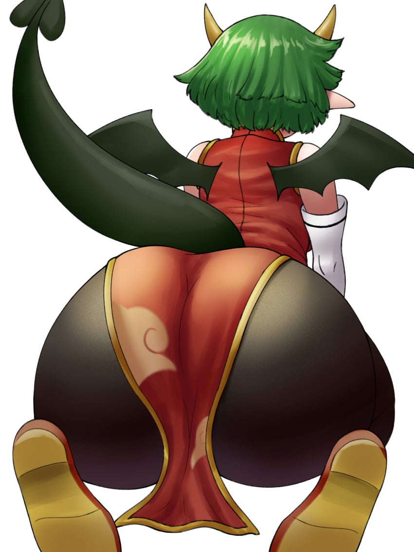 1girls absurd_res ass ass_focus back_view big_ass bubble_butt draco_centauros dragon_girl enormous_ass fat_ass female female_only flats fully_clothed green_hair hi_res highres huge_ass hyper_ass large_ass massive_ass neukkom puyo_puyo puyo_puyo_fever sega sitting solo solo_female tagme tail thick_thighs wings