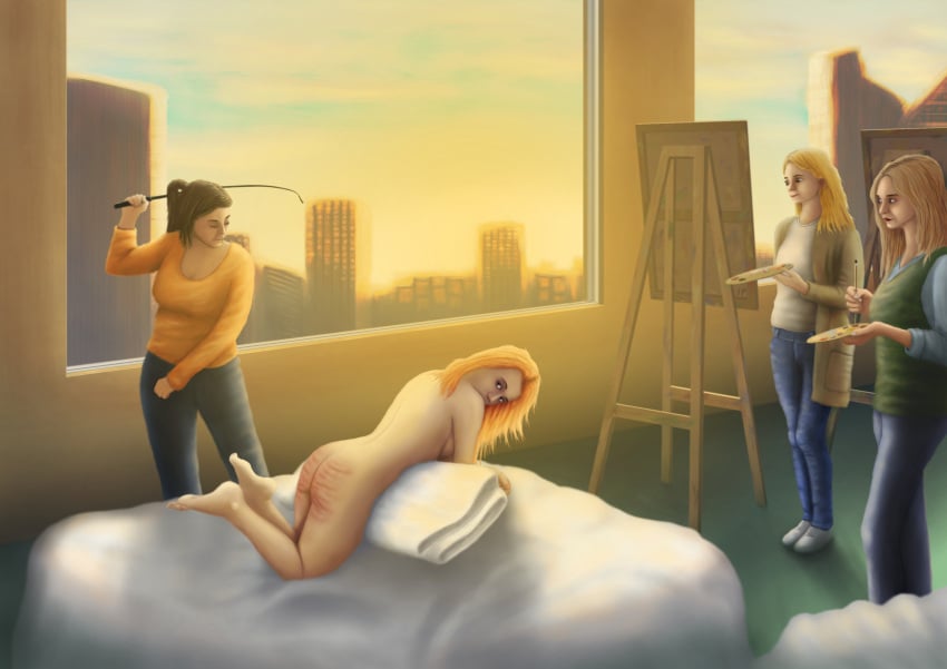 cityscape modeling mongoringo painting spanked spanking