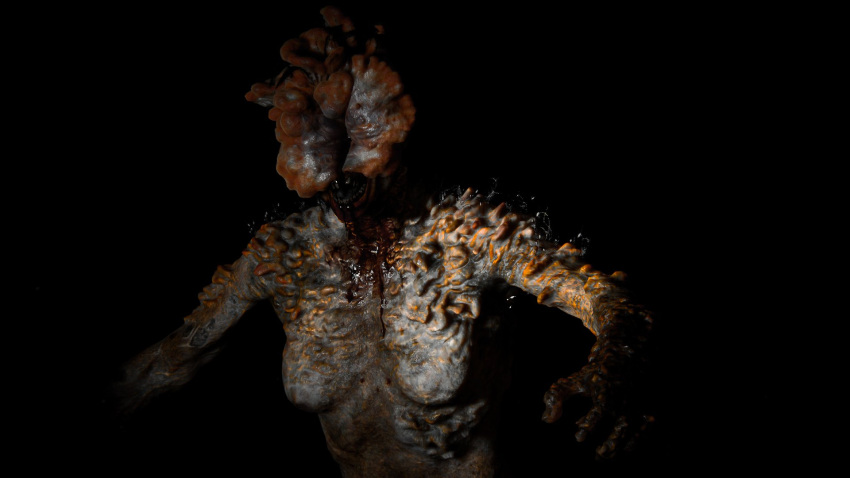 3d big_thighs blood breasts brown_hair clicker cordyceps eyeless female female_only fungus hair infected monster monster_girl naughty_dog nightmare_waifu nipples nude open_mouth screencap simple_background solo sony_interactive_entertainment teeth the_last_of_us the_last_of_us_2 tongue veins