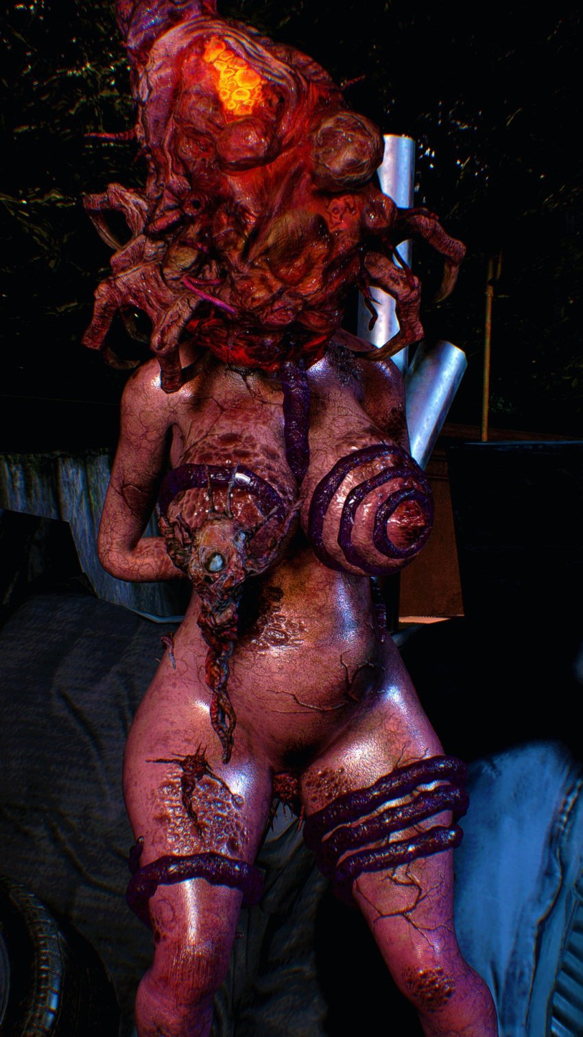 3d big_breasts breasts capcom corruption female female_only genitals giving_birth head_parasite host huge_breasts human mod monster monster_girl ne-α_type nightmare_waifu nipples nude nude_female parasite pregnant pregnant_female pubes pussy resident_evil resident_evil_3 resident_evil_3_remake screencap tentacle thick_thighs trypophobia veins