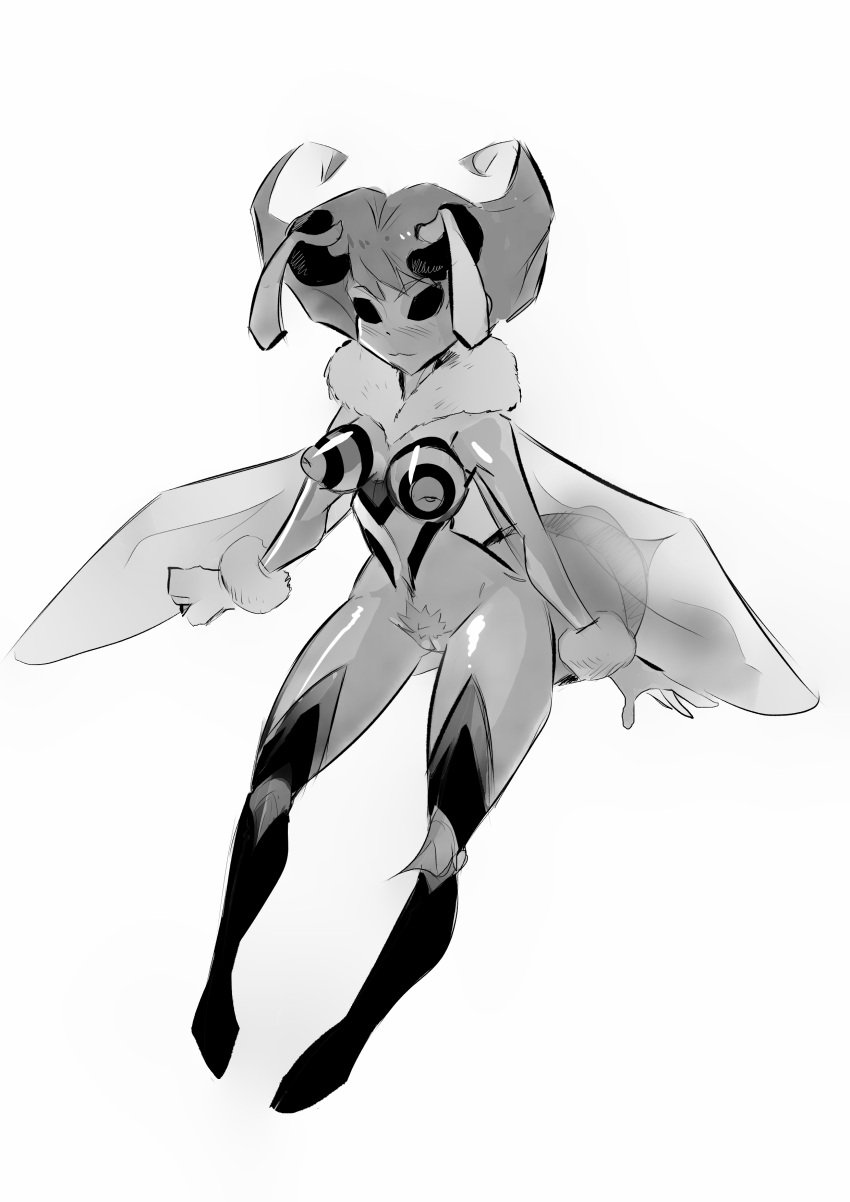 1girls 2020 absurd_res antennae bee bee_girl big_breasts breasts darkstalkers eduardo_squidwardo female female_only hi_res insect inverted_nipples long_hair medium_breasts monochrome nipples pubic_hair pussy q-bee stripes thesquiddycipher wide_hips wings