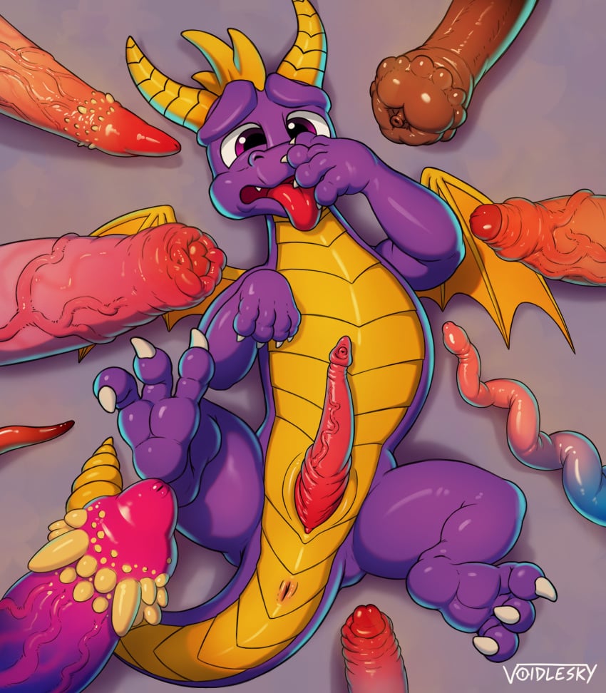 activision animal_genitalia animal_penis anus avian_penis disgust dragon equine_genitalia equine_penis feline_genitalia feline_penis gay genitals hi_res male male/male male_only penis slit smelling_penis smelly spyro spyro_the_dragon vein veiny_penis voidlesky yaoi