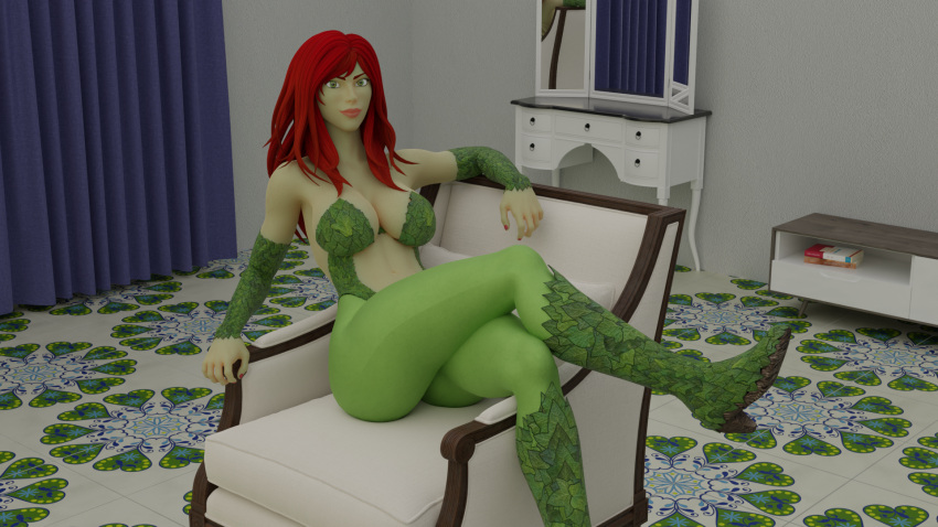 3d batman_(series) big_ass big_breasts dc dc_comics looking_at_viewer miquervel pamela_isley poison_ivy solo thick_thighs