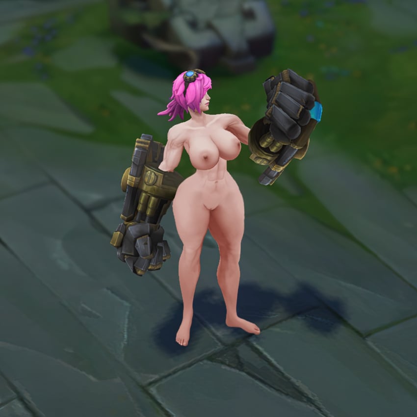 1girls 3d arcane_vi areolae ass big_ass big_breasts big_butt breasts female female_only league_of_legends long_hair mod modundefined ninfrock nipples pink_hair pussy shaved_pussy solo solo_female thick_thighs vi wide_hips