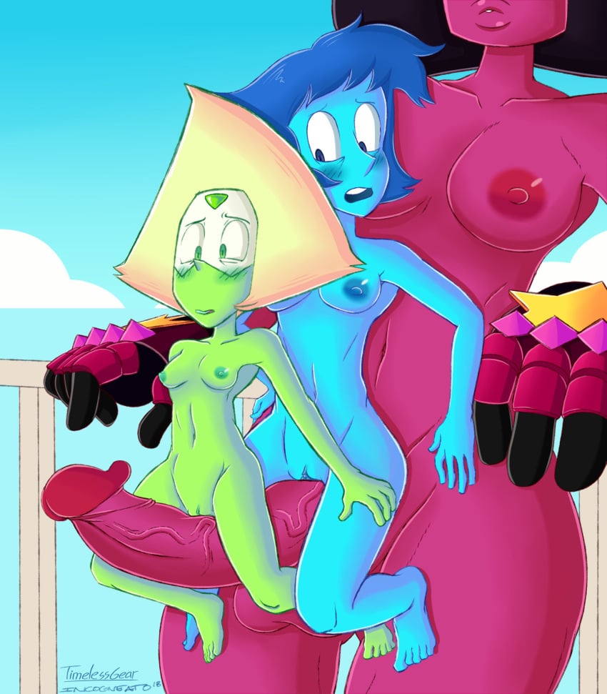 1futa 2girls areolae balls big_ass big_breasts blonde_hair blue-skinned_female blue_hair blue_skin breasts cartoon_network duo_focus erection faceless_character faceless_futanari female futa_on_female futanari garnet_(steven_universe) gauntlet gauntlets gem_(species) green-skinned_female green_skin huge_cock humanoid humanoid_penis incogneato lapis_lazuli_(steven_universe) nipples nude penis peridot_(steven_universe) pussy red-skinned_futanari red_skin short_hair sitting sitting_on_penis size_difference source_request standing steven_universe suspended_on_penis thick_thighs timelessgear