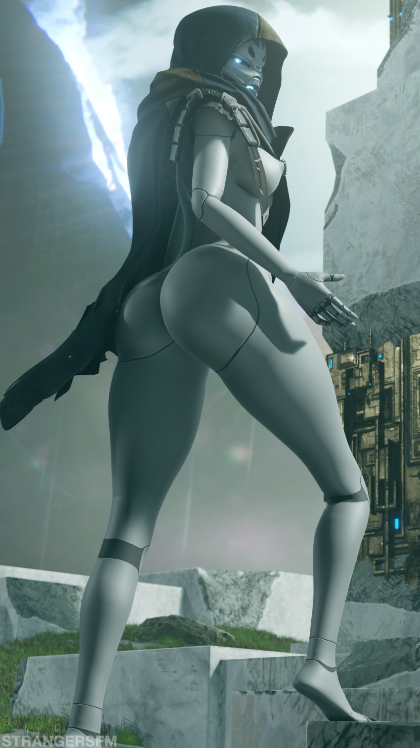 blue_eyes bungie destiny_(game) destiny_2 elsie_bray exo exo_stranger female female_only glowing_eyes huge_ass legs_up long_legs looking_at_viewer partially_clothed pose posing solo strangersfm thick_thighs wide_hips