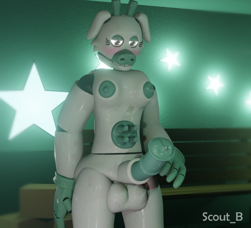 3d absurd_res absurdres animatronic anthro balls barnyard big_balls big_breasts big_penis blender blender_(software) blue_penis blurry_background blush bondee's bondee's_barnyard breast breasts cartoon_eyes cow_ears cow_girl cow_horns cow_tail cow_udder cowgirl cum_on_penis dickgirl fazbear_fanverse fazbear_frights female_only five_nights_at_freddy's futa_on_female futa_only futanari gloves_only green_gloves high_resolution horsecock kou_the_cow(bondee's) lonner_(artist) no_humans non_human nude nude_female rendered scout_b(artist) stars tagme teal_penis udders white_body