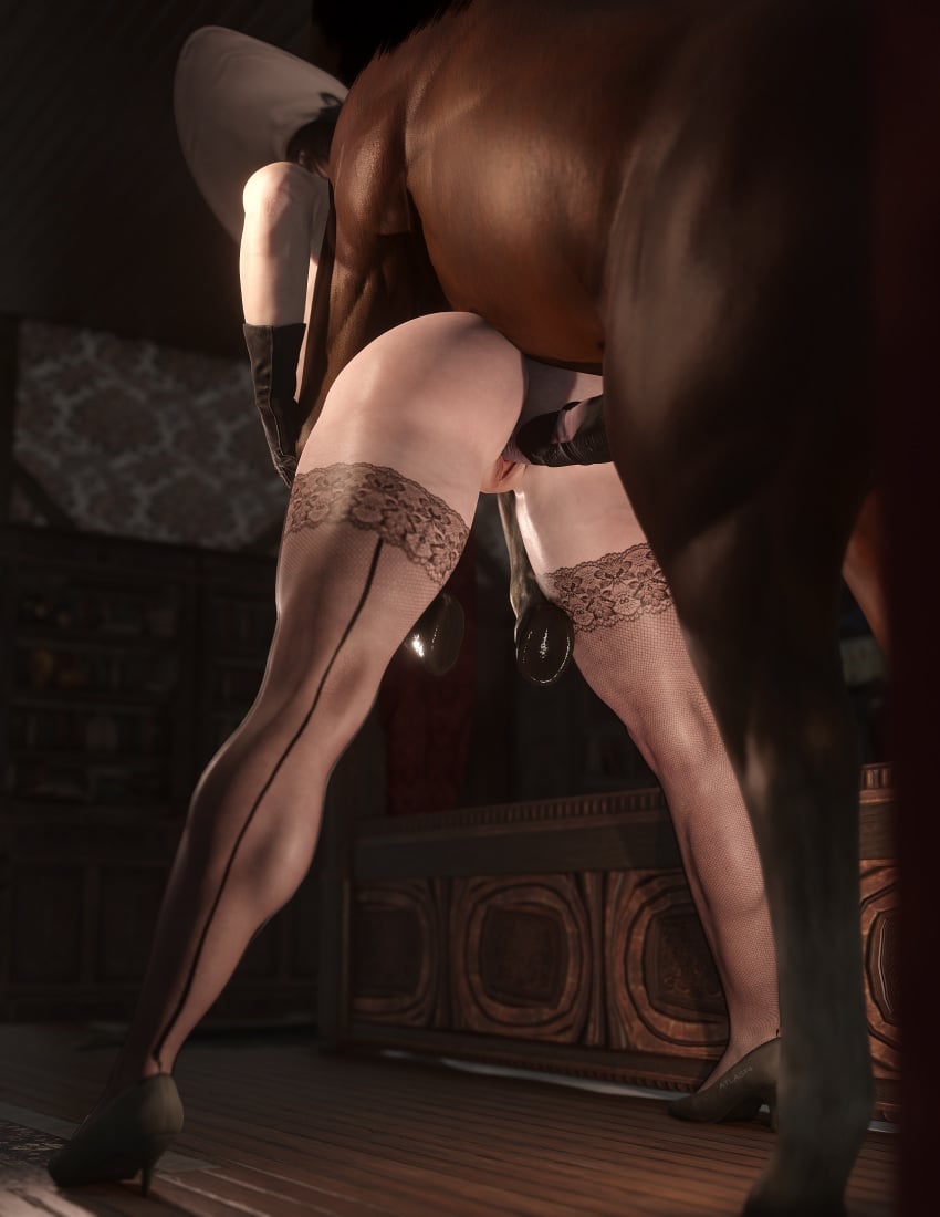 3d alcina_dimitrescu anthro_penetrating_human atlasf4 big_ass big_balls big_breasts big_penis blender earrings equid equine equine_penis feral feral_on_female gloves hat high_heels highres horse horse_penis horsecock human_penetrated larger_female mature_female milf pale-skinned_female pussy resident_evil resident_evil_8:_village romantic smaller_male standing standing_doggy_style standing_sex stockings thighhighs vaginal_penetration zoophilia