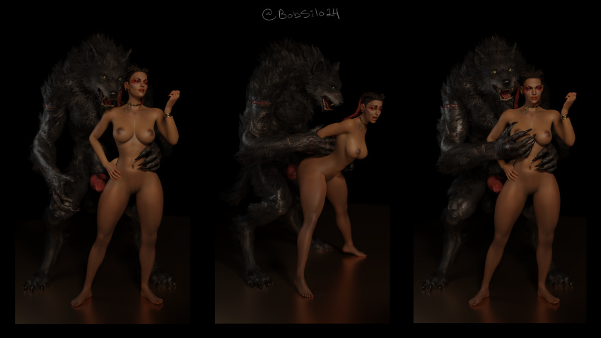 apex_legends bobsilo24 canine canine_penis loba_(apex_legends) werewolf wolf wolf_man