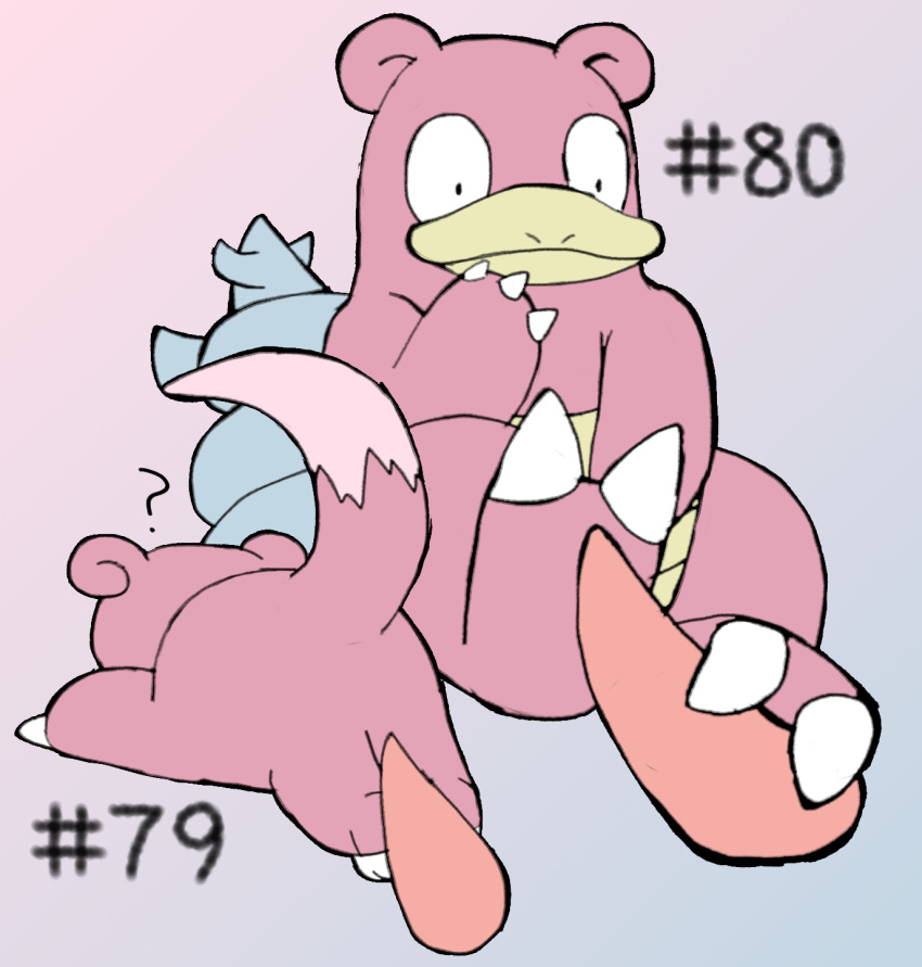 1_toe 2023 2_toes ambiguous_gender digital_media_(artwork) erection feet feral foot_fetish foot_play footjob generation_1_pokemon genitals hi_res id_number male nintendo number paws penis pink_body pokemon pokemon_(species) secretsableye sex simple_background slowbro slowpoke text toes yadon yadoran