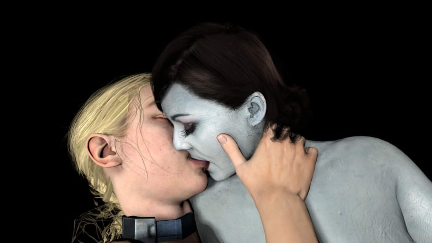 3d abigail_anderson age_difference alcina_dimitrescu black_hair blonde_hair capcom collar crossover holding intimate kissing naked pale_skin random resident_evil resident_evil_8:_village short_hair the_last_of_us the_last_of_us_2