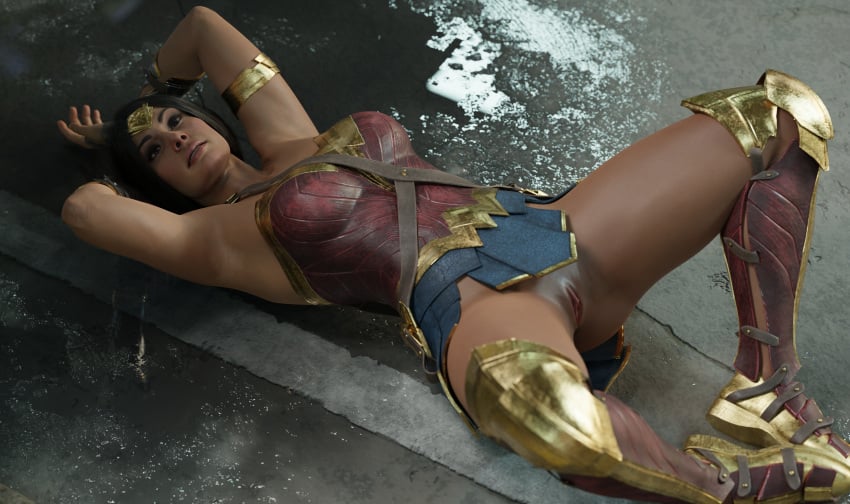 1girls 3d armpits dc dc_comics female female_only injustice_2 lamiii3d lying no_panties solo wonder_woman wonder_woman_(injustice) wonder_woman_(series)