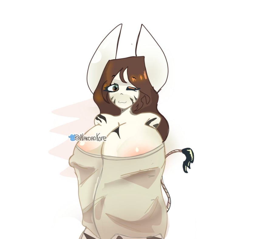 1girls after_bath after_bathing animal areola_slip furry half_body huge_breasts nakorokore piggy_(game) roblox roblox_game tagme tail twitter_username watermark zebra zizzy zizzy_(piggy)