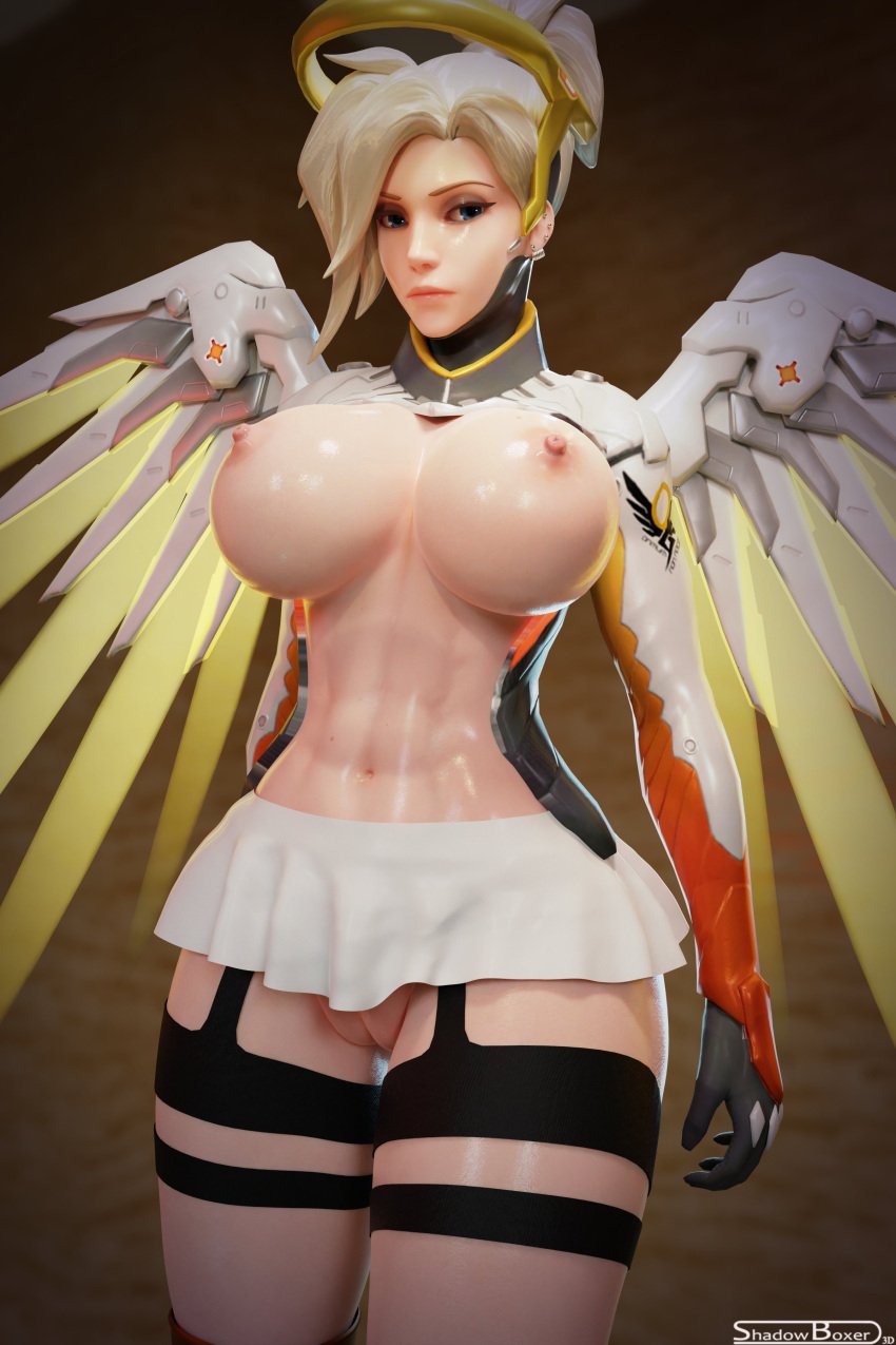 1girls 3d 3d_(artwork) abs amber_heard angel_wings angela_ziegler blizzard_entertainment blonde blonde_female blonde_hair blue_eyes breasts celebrity exposed exposed_breasts exposed_nipples exposed_pussy female female_focus female_only garter_belt gloves looking_at_viewer mercy miniskirt nipples oil oiled oiled_skin overwatch overwatch_2 parody pierced_ears piercing pussy revealing_breasts revealing_clothes revealing_outfit revealing_pussy shadowboxer skirt thighs wings