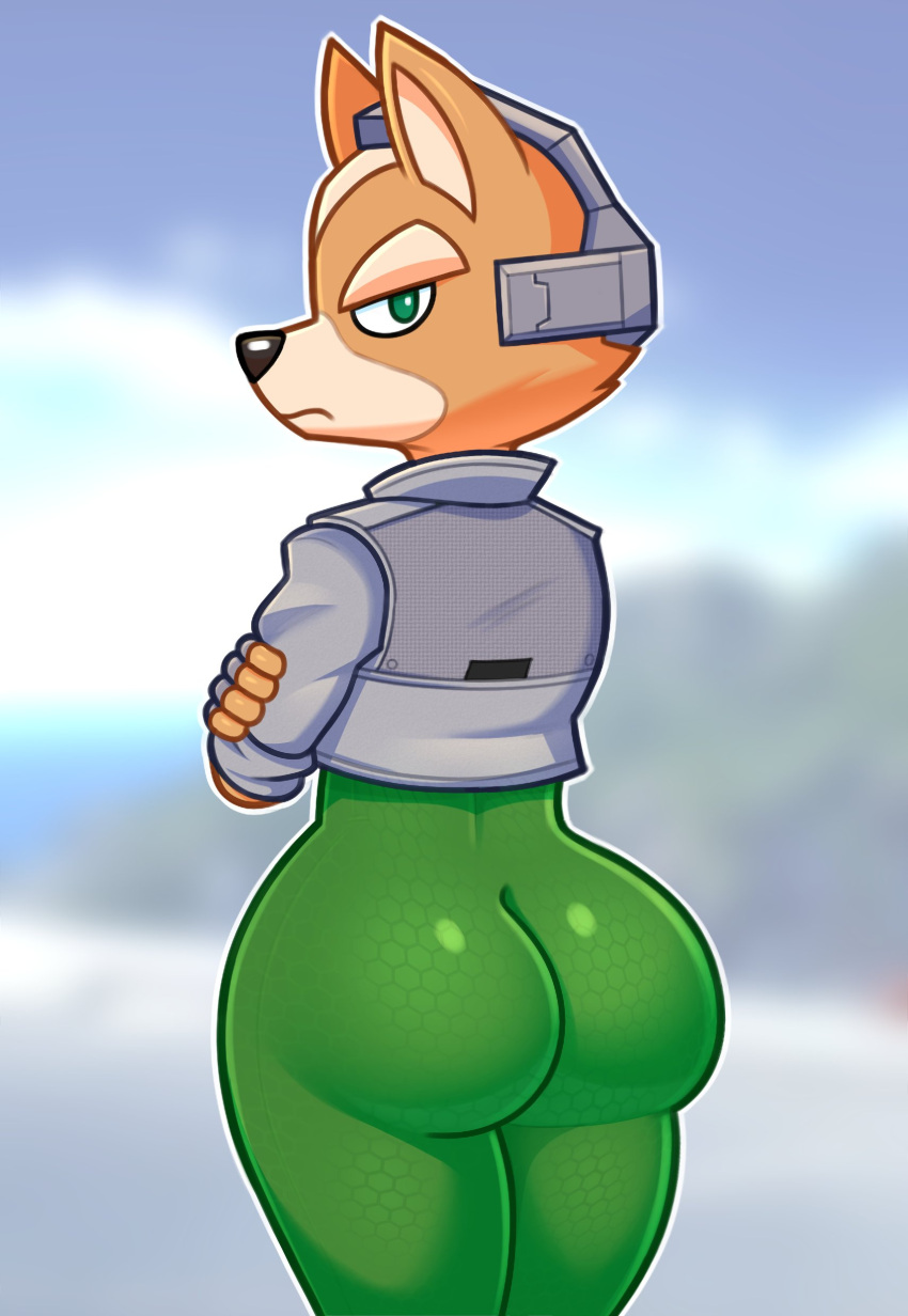 1boy acstlu ass big_ass big_butt femboy fox fox_mccloud furry furry_only male_only nintendo solo solo_male star_fox thighs