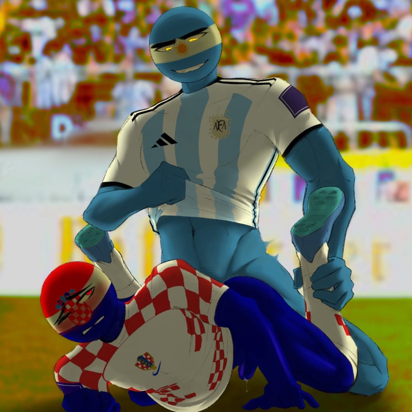 2022_fifa_world_cup adidas anal anal_sex argentina_(countryhumans) countryhumans croatia croatia_(countryhumans) fifa gay male male_only nike partially_clothed public public_sex stickman world_cup