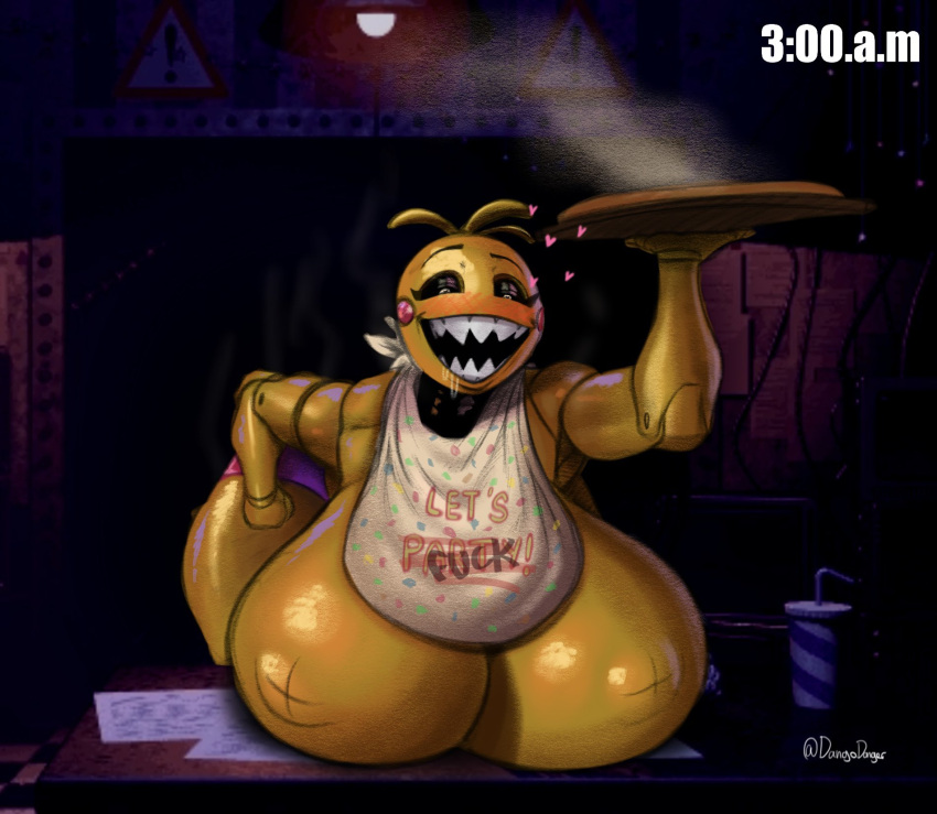 1girls 2d 3am animatronic animatronic_female anthro bedroom_eyes big_ass black_eyes blush boobs bottomwear breast_focus breasts breasts_bigger_than_head busty chicken cleavage cup dango_danger drooling eyelashes eyes female female_only five_nights_at_freddy's five_nights_at_freddy's_2 fnaf food hand_on_hip heart hips horny hourglass_figure huge_ass huge_breasts hyper_breasts leaning_forward leaning_on_object leaning_on_table legs massive_breasts nipples pizza robot robot_female robot_girl robot_humanoid scottgames sharp_teeth sideass smile steam text thick thick_legs thick_thighs thighs topless toy_chica_(fnaf) toy_chica_(love_taste) voluptuous waist wide_hips yellow-skinned_female yellow_body yellow_fur yellow_hair yellow_skin