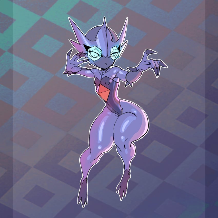 1girls 2022 3_toes :< ass feet female flat_chest flat_chested gem_eyes generation_3_pokemon humanoid maniacpaint nails nintendo nipple_outline pokemon pokemon_(species) purple_body sableye sharp_nails sharp_toenails slim small_breasts small_waist solo toenails toes