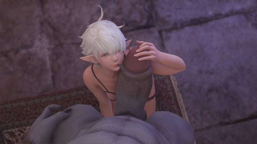 1boy 1girls 3d alisaie_leveilleur elezen final_fantasy final_fantasy_xiv foreskin_play hand_on_penis hi_res kyubisan lingerie lingerie_only looking_at_partner looking_at_viewer looking_up looking_up_at_partner looking_up_at_viewer on_floor roegadyn sitting sitting_on_floor size_difference sounding square_enix urethral_fingering urethral_insertion