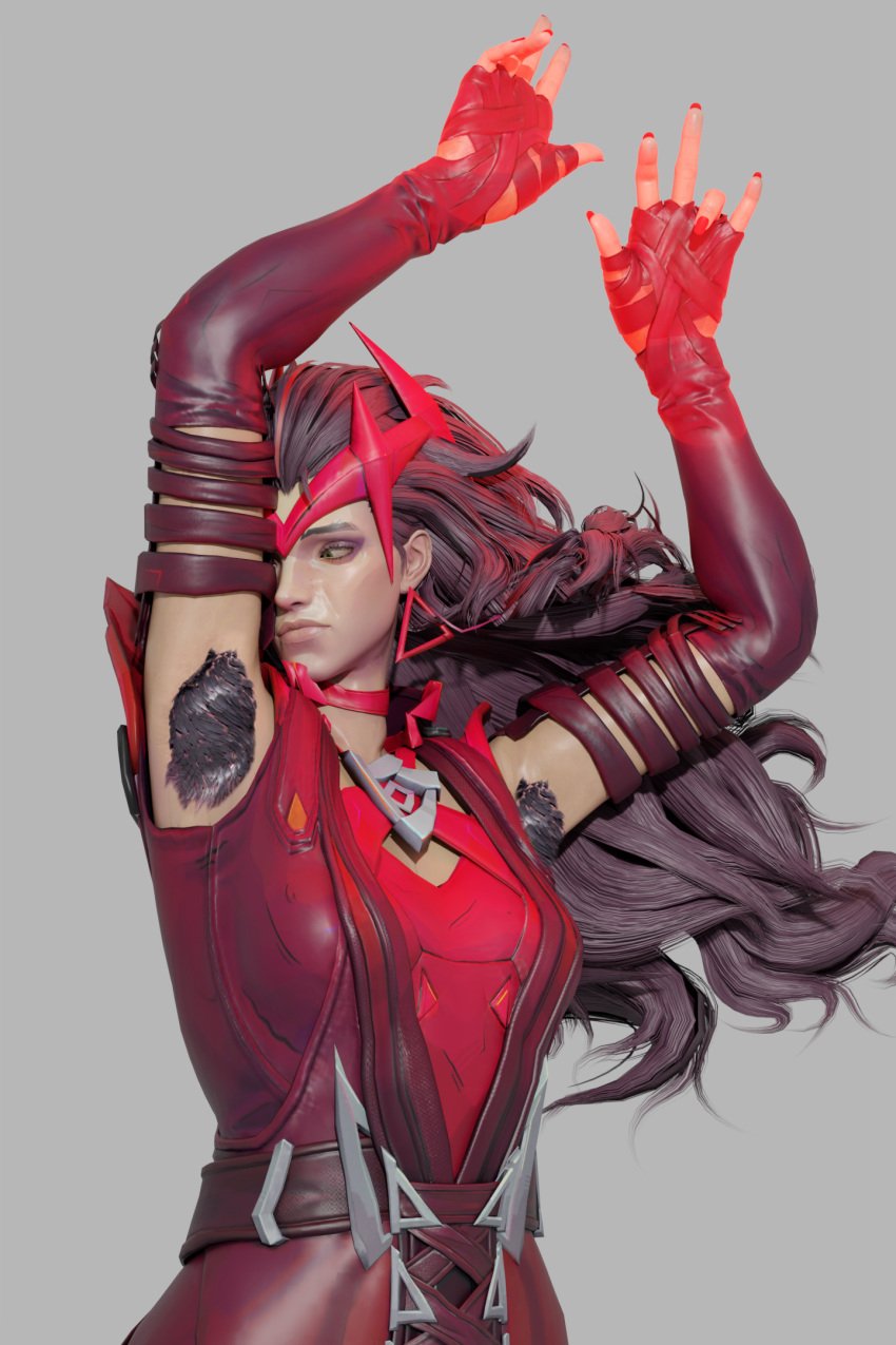 1girls 3d armpit_fetish armpit_focus armpit_sniffing armpits blender clothed crown female female_focus female_only hairy hairy_armpits hairy_female long_hair marvel marvel_rivals scarlet_witch scarlet_witch_(marvel_rivals) smelling_armpit smelly_armpits stinky stinky_armpits theblendertaper wanda_maximoff