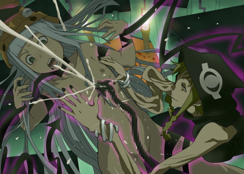 2girls cum eruka_frog female female_only medusa_gorgon multiple_girls rape soul_eater tagme