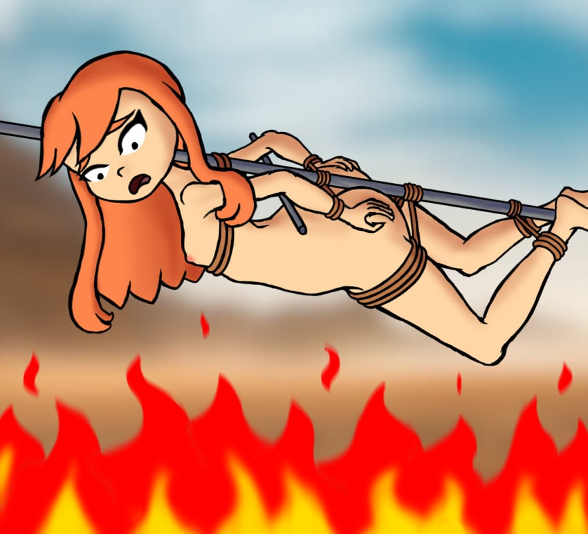 artwork_(digital) bondage bondage cannibalism cannibals cooked cooked_alive cooked_person cooking cooking_vore cute_butt damsel damsel_in_distress digital_drawing_(artwork) digital_media_(artwork) dinner dolcett fire flat_chest flat_chested gynophagia human_meggy imminent_death literal_spitroast meggy_(smg4) meggy_spletzer naked naked_female nintendo nsfw nude orange_hair peril roast roasted roasting rotisserie sine420eee smg4 spinning spitroast splatoon splatoon_(series) tied_to_pole tied_up