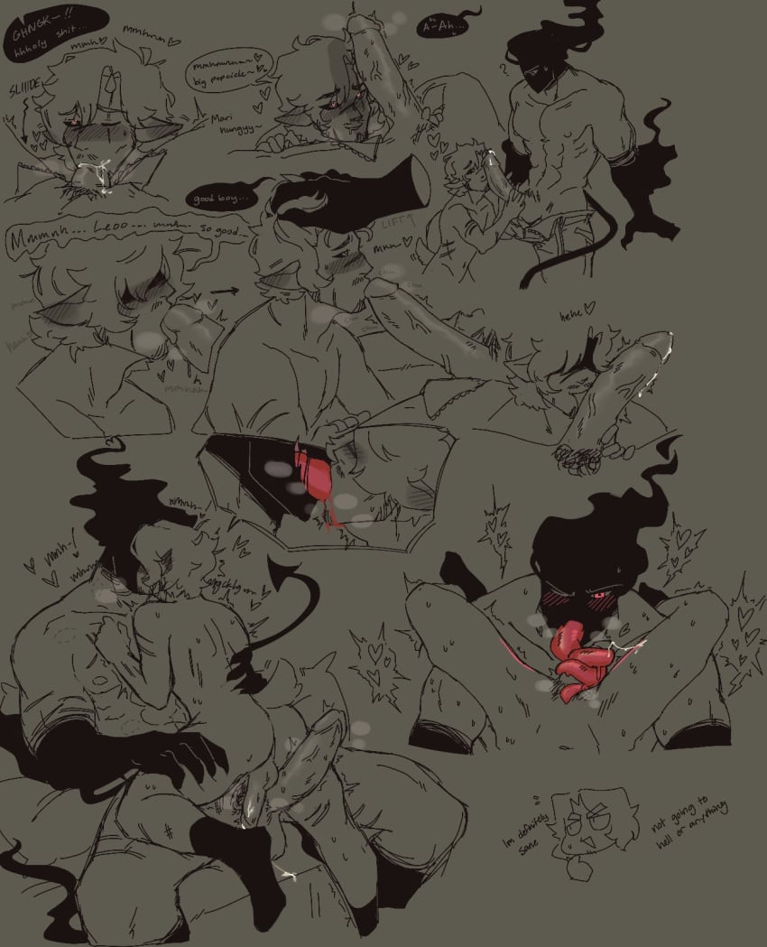 2boys anal anal_sex black_arms black_head black_legs boner character_request cum demon demon_boy demon_humanoid demon_on_human demon_tail erection faceless faceless_male gay gxxdgx4 legs legs_apart legs_spread long_tongue multiple_images multiple_positions muscular muscular_male oral oral_penetration oral_sex penile_penetration penis penis_size_difference sex size_difference tail tongue tongue_fucking tongue_out tonguejob